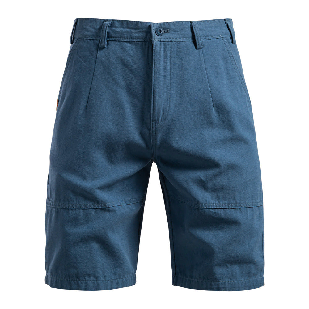 Men's Durable Pleated Shorts with Multiple Pockets