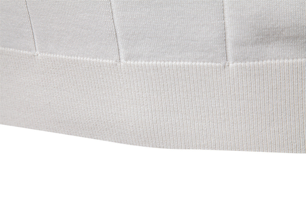 Men's Short-Sleeve Quarter-Zip Polo Shirt with Ribbed Detailing