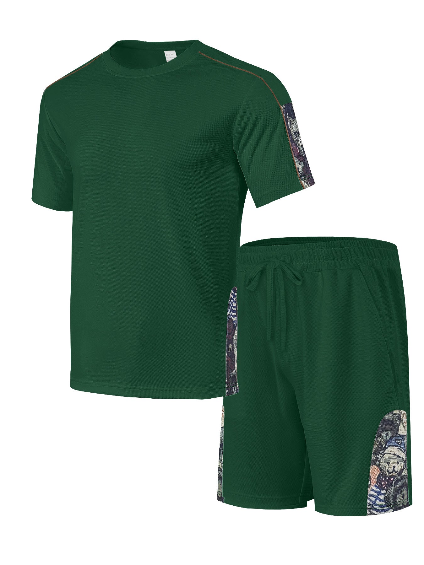 Men's Short-Sleeve Graphic Tee and Shorts Gym Set