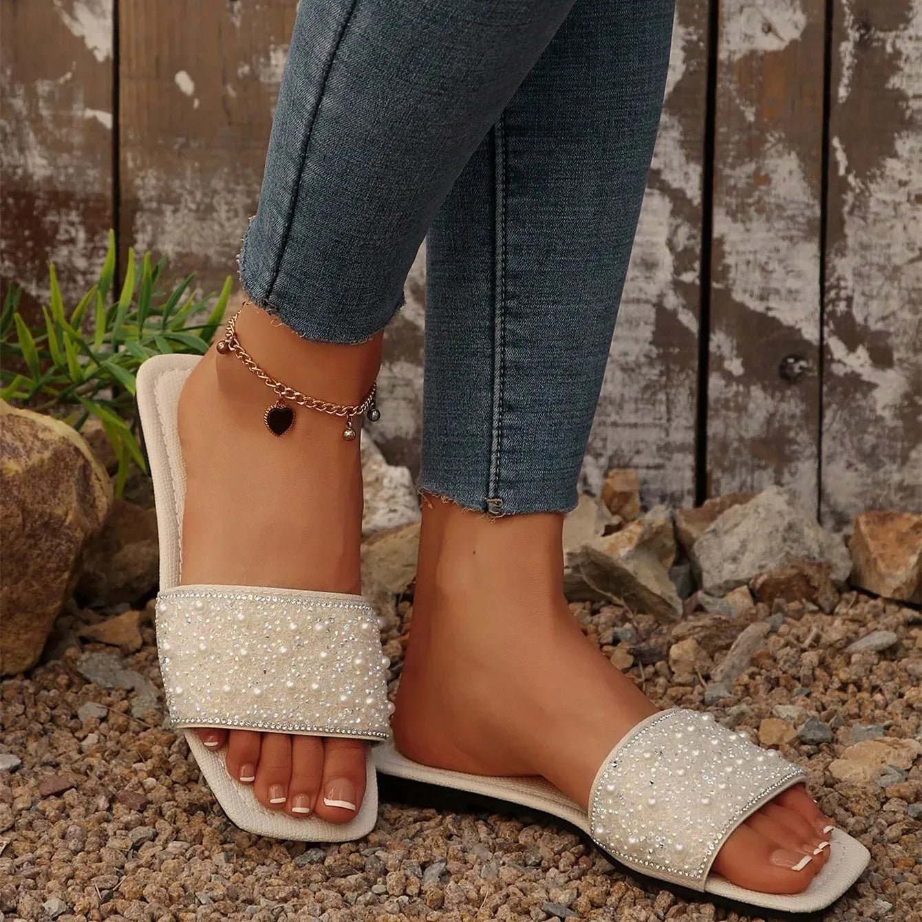 Non-Slip Crystal Sandal