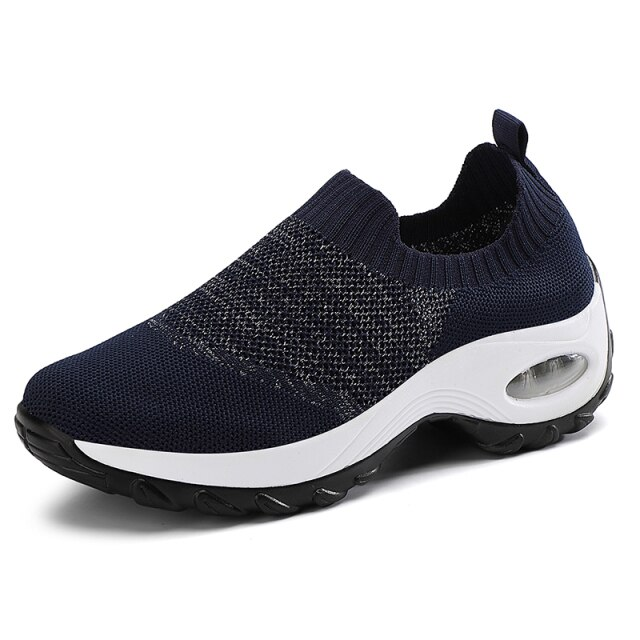 Women's Breathable Walking Black Shoes