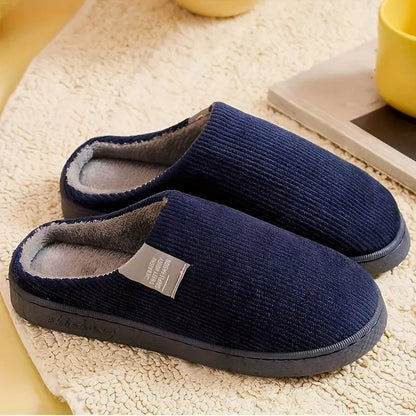 CASUAL SOLID COLOR SOFT COZY HOUSE SLIPPERS