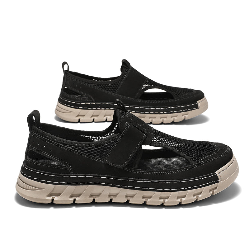 (⏳53% OFF)Men's Mesh Fisherman Sandals – Hook & Loop, Non-Slip for Wading & Fishing