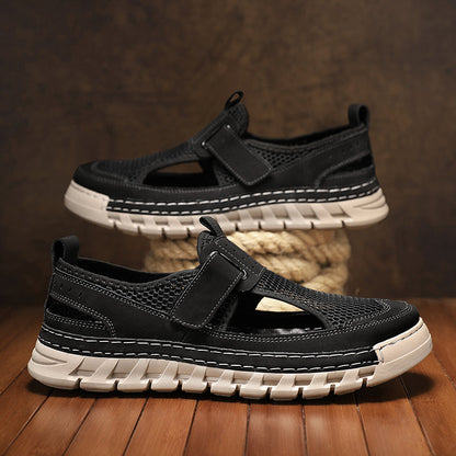 (⏳53% OFF)Men's Mesh Fisherman Sandals – Hook & Loop, Non-Slip for Wading & Fishing