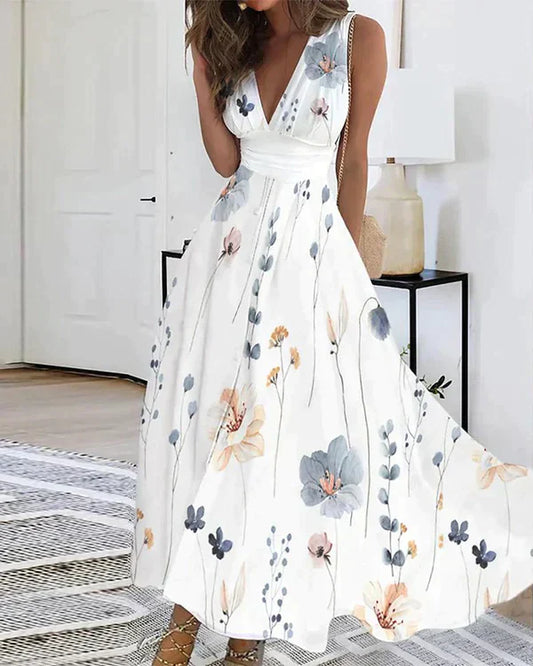 YARA™ - STYLISH WHITE FLORAL DRESS