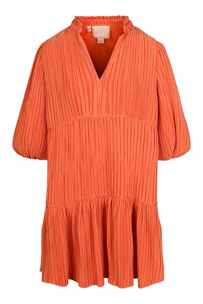 Wrinkle Resistant Crinkle Fabric Pockets Dress
