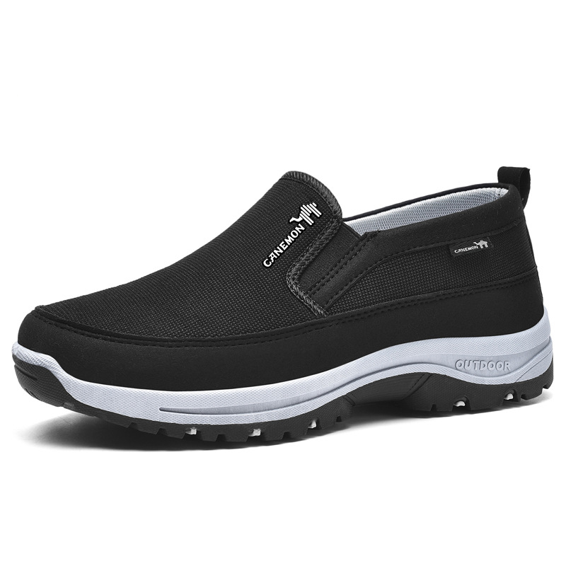 (🔥Big-Brand Comfort – 70% OFF Sale🔥) Men's Slip-On Walking Shoes with Lightweight Cushioned Sole - Waterproof Mesh, Anti-Slip, Wide Toe, Arch Support