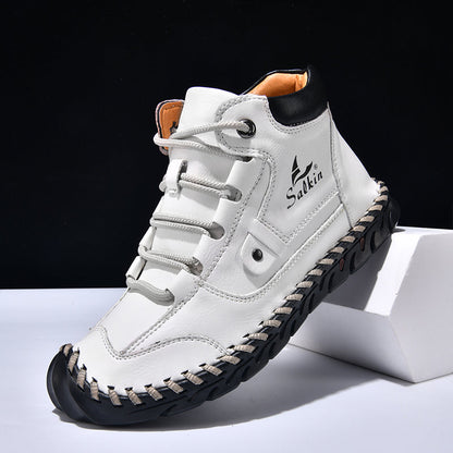 (⏰ 70% OFF – Limited Time Offer) Men’s Comfortable Orthopedic Leather Boots – Arch Support, Shock Absorbing, Wide Toe, Waterproof, Anti-Slip, Breathable, Lightweight & Handmade for Everyday & Outdoor Wear