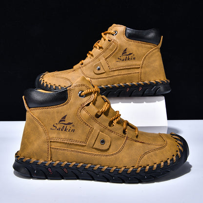 (⏰ 70% OFF – Limited Time Offer) Men’s Comfortable Orthopedic Leather Boots – Arch Support, Shock Absorbing, Wide Toe, Waterproof, Anti-Slip, Breathable, Lightweight & Handmade for Everyday & Outdoor Wear