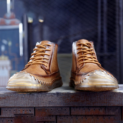 (⏰NOW ON: 70% OFF Sale! 🔥)Men’s Leather Work & Motorcycle Chukka Boots – Durable, Lightweight, Non-Slip Sole with Ankle Support for Long Rides & Long Days