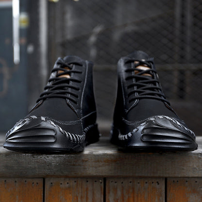 (⏰NOW ON: 70% OFF Sale! 🔥)Men’s Leather Work & Motorcycle Chukka Boots – Durable, Lightweight, Non-Slip Sole with Ankle Support for Long Rides & Long Days