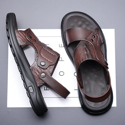 (⏰Limited Time Sale 70% OFF 🔥)Premium Leather Men’s Vintage Sandals – Open-Toe Design, Breathable & Lightweight, Durable Anti-Slip Sole, All-Day Comfort for Walking, Vacation, and Daily Wear