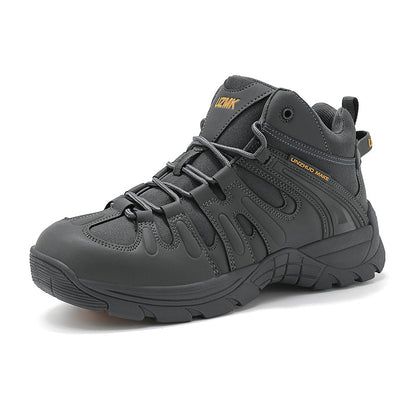 (🔥Last Day Promotion 70% OFF 🎁) Men’s Leather Hiking and Work Boots, Waterproof Lightweight Orthopedic Comfort, Slip Resistant Anti Puncture, Shock Absorbing Arch and Ankle Support, for Wet Trails Construction and Long Walks