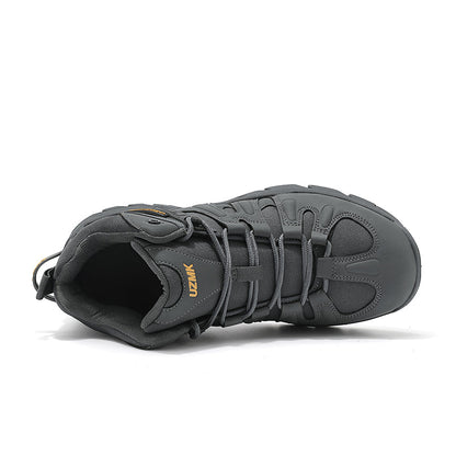 (🔥Last Day Promotion 70% OFF 🎁) Men’s Leather Hiking and Work Boots, Waterproof Lightweight Orthopedic Comfort, Slip Resistant Anti Puncture, Shock Absorbing Arch and Ankle Support, for Wet Trails Construction and Long Walks