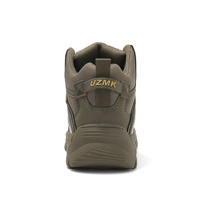 (🔥Last Day Promotion 70% OFF 🎁) Men’s Leather Hiking and Work Boots, Waterproof Lightweight Orthopedic Comfort, Slip Resistant Anti Puncture, Shock Absorbing Arch and Ankle Support, for Wet Trails Construction and Long Walks