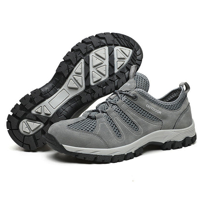Men's Genuine Leather Breathable Lightweight Arch Support Hiking Orthopedic Shoes