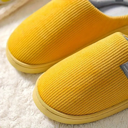 CASUAL SOLID COLOR SOFT COZY HOUSE SLIPPERS