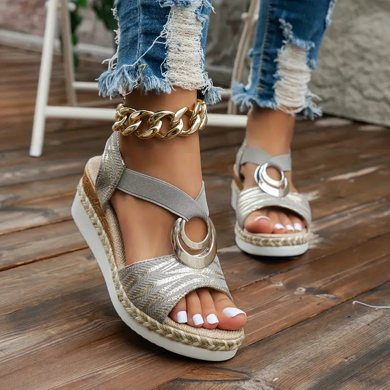 Ankle Strap Casual Wedge Sandals