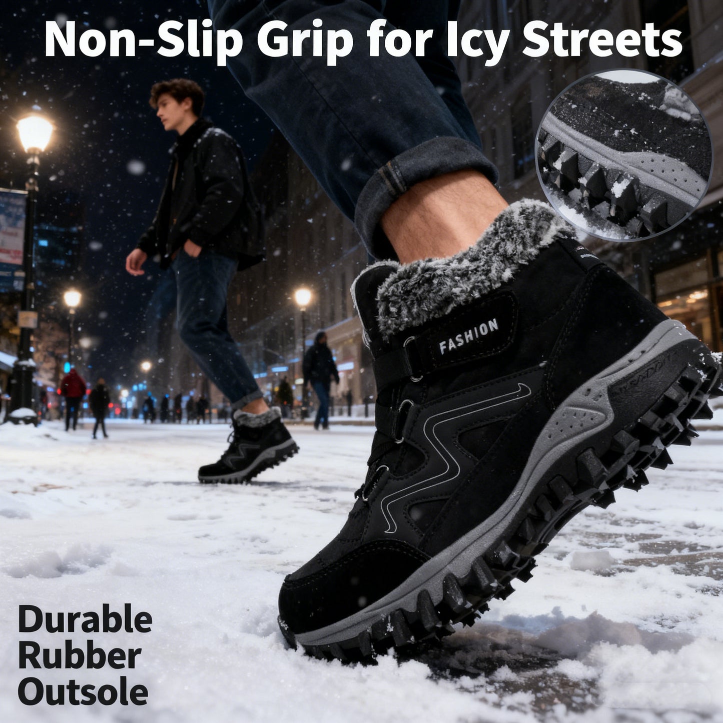 Brave Shoes™-Snowy Villia Leather Ankle Boots for Men