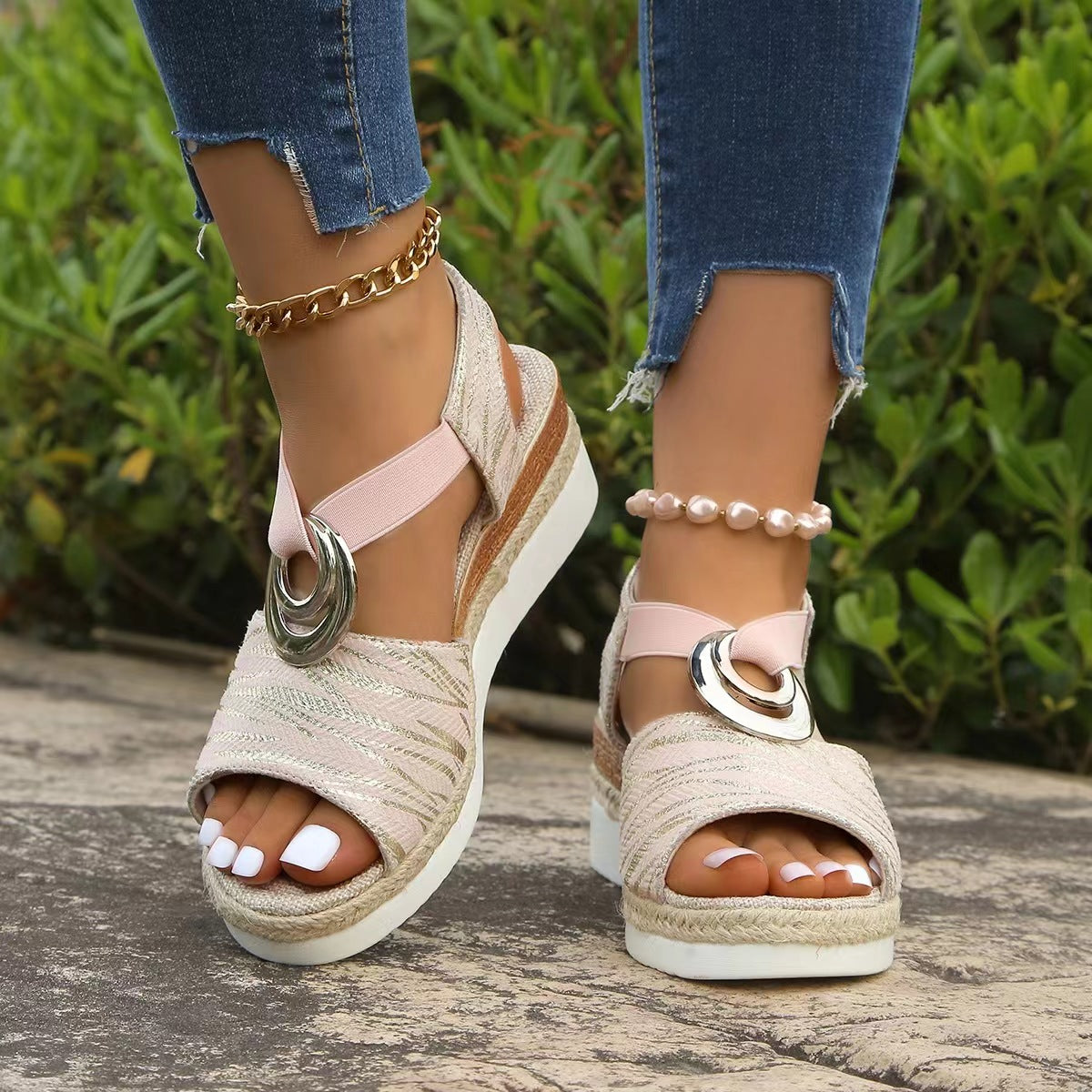 Ankle Strap Casual Wedge Sandals