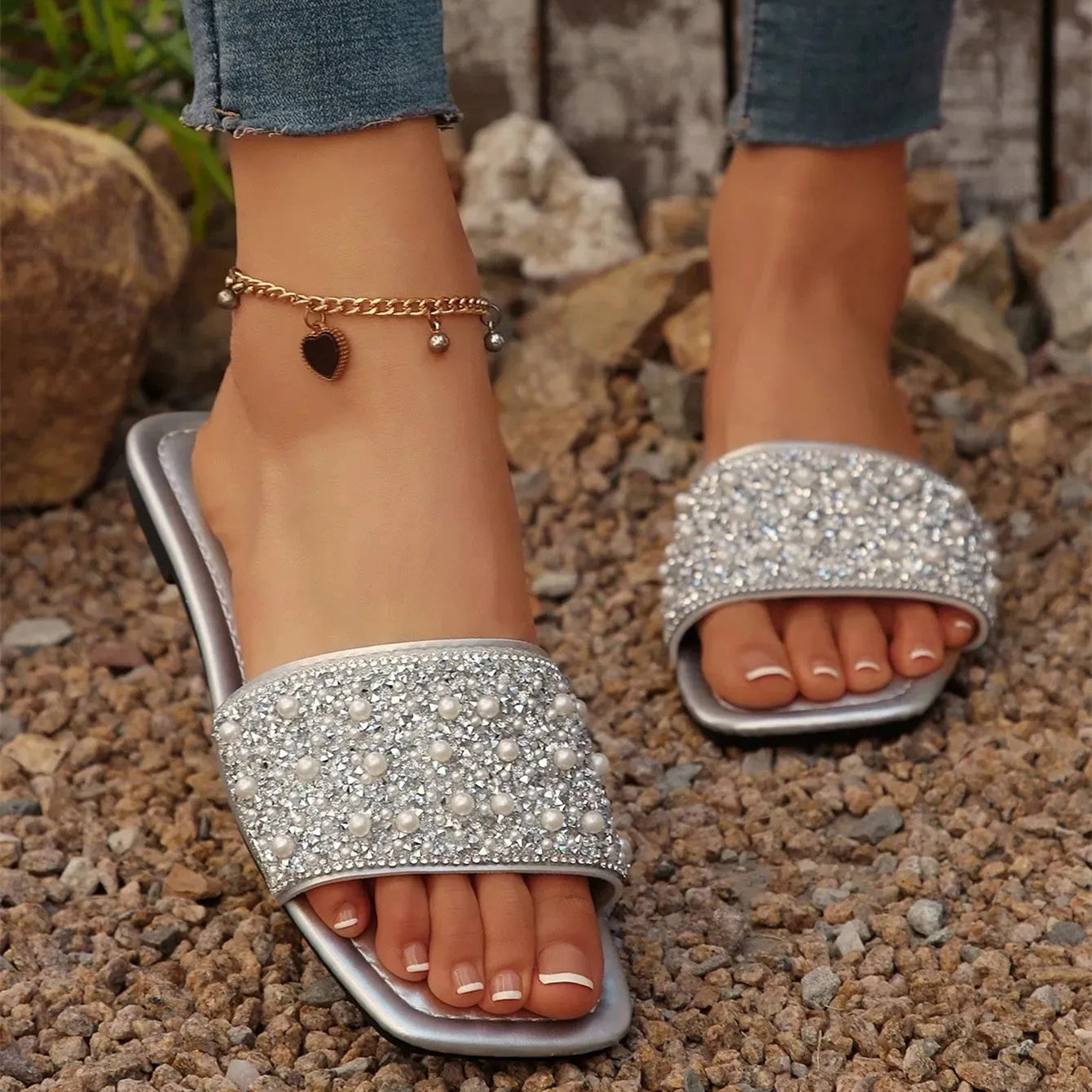 Non-Slip Crystal Sandal