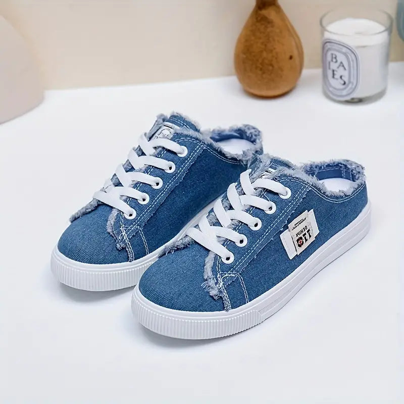 TRENDY ROUND TOE SLIP-ON CANVAS SHOES