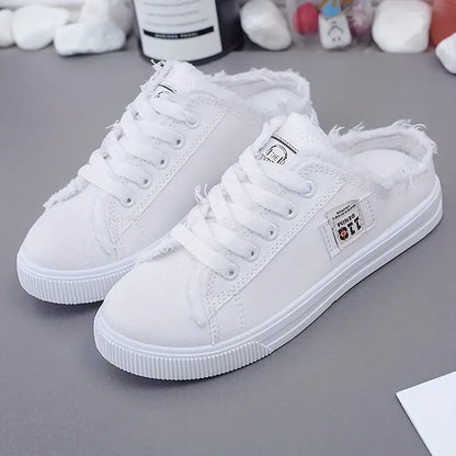 TRENDY ROUND TOE SLIP-ON CANVAS SHOES