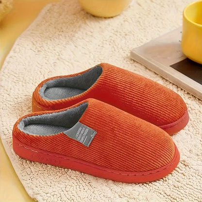 CASUAL SOLID COLOR SOFT COZY HOUSE SLIPPERS