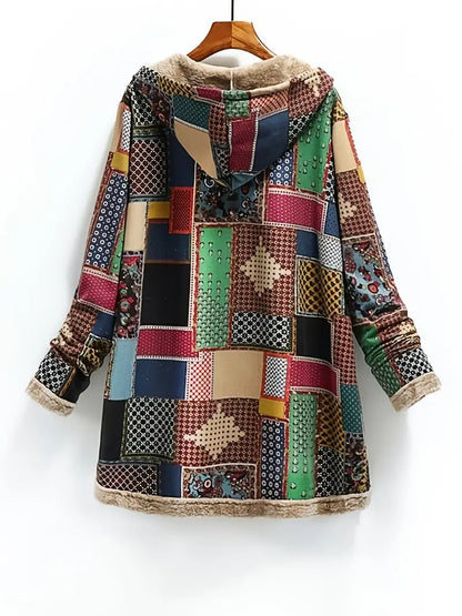 Vintage Patchwork Hooded Jacket