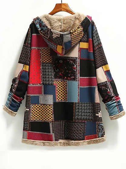 Vintage Patchwork Hooded Jacket