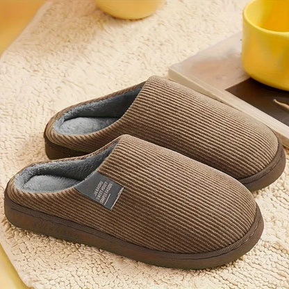 CASUAL SOLID COLOR SOFT COZY HOUSE SLIPPERS