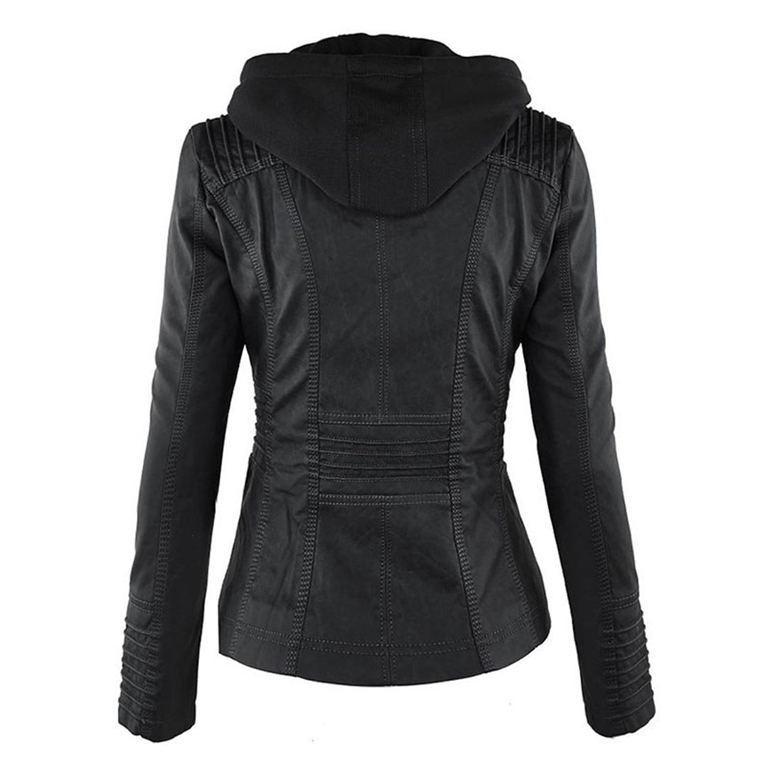 Magdalena | Modern Leather Jacket with Hood