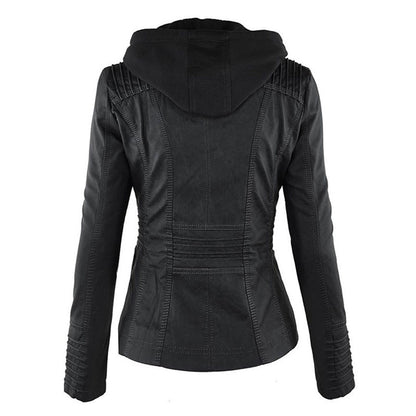 Magdalena | Modern Leather Jacket with Hood
