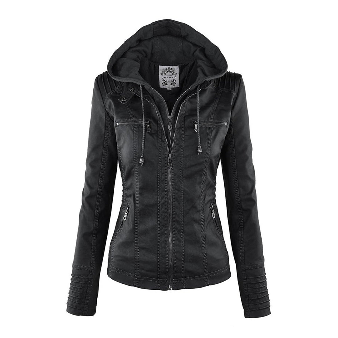 Magdalena | Modern Leather Jacket with Hood