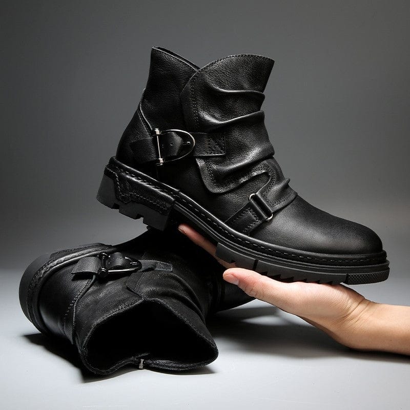 Highway Havoc Leather Biker Boots