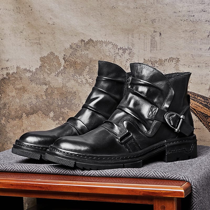 Highway Havoc Leather Biker Boots