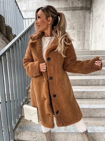 Bella | Teddy Plush Button Up Coat