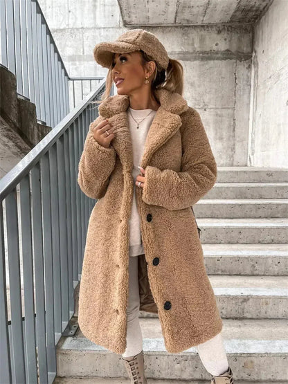 Bella | Teddy Plush Button Up Coat