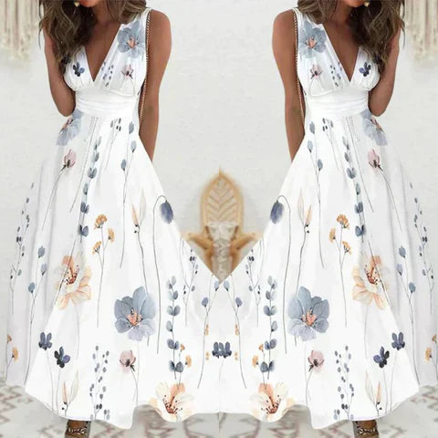 YARA™ - STYLISH WHITE FLORAL DRESS