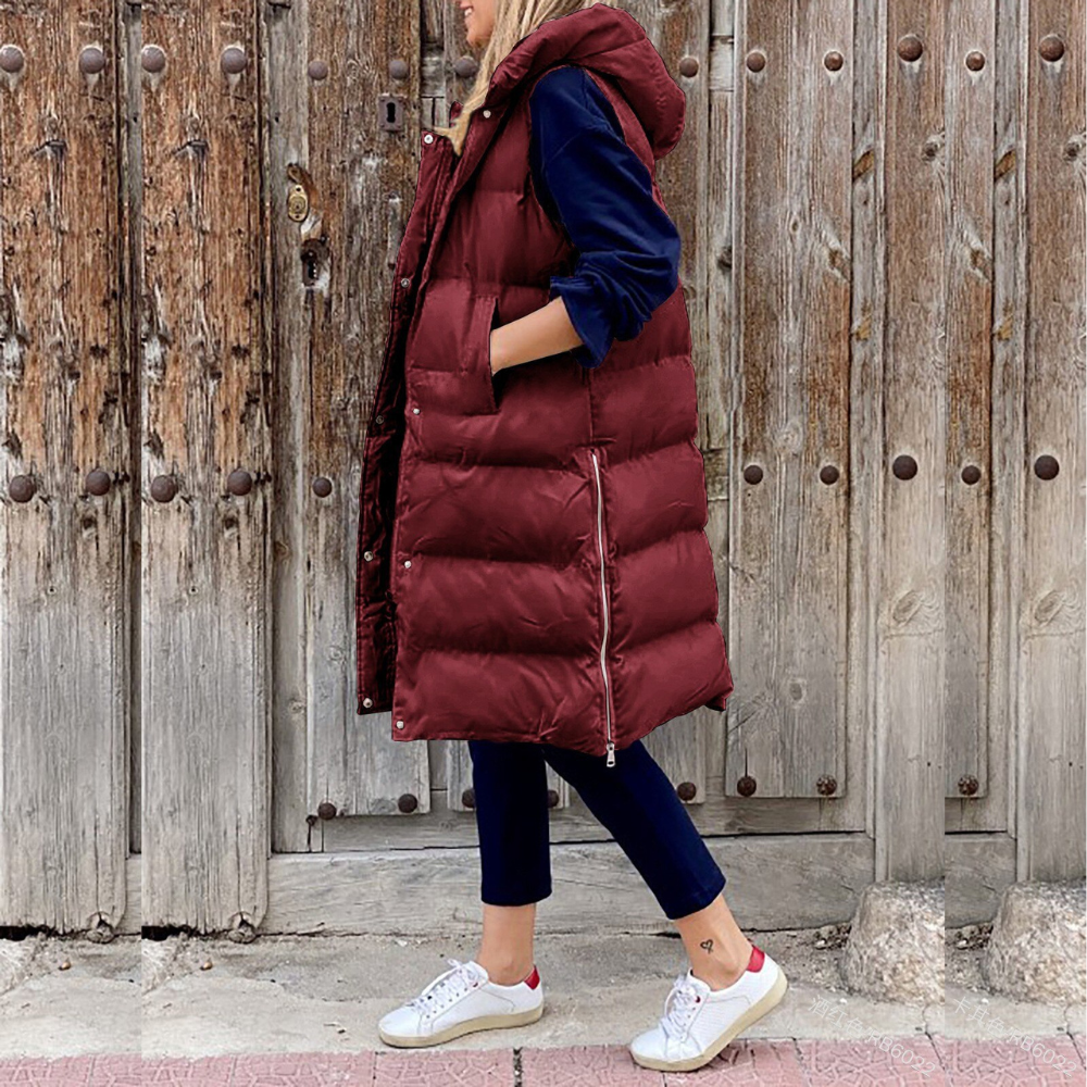 Arriane | Long Sleeveles Quilted Women's Vest with Hood