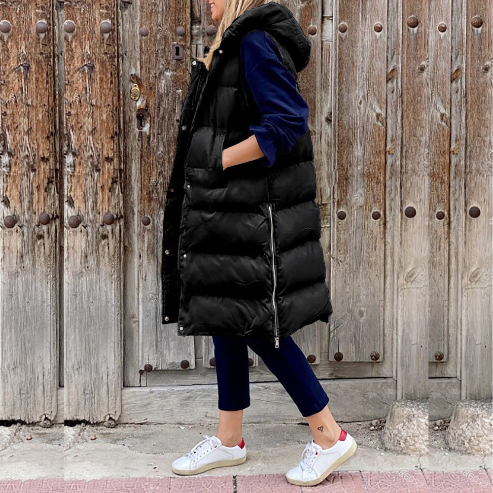 Arriane | Long Sleeveles Quilted Women's Vest with Hood