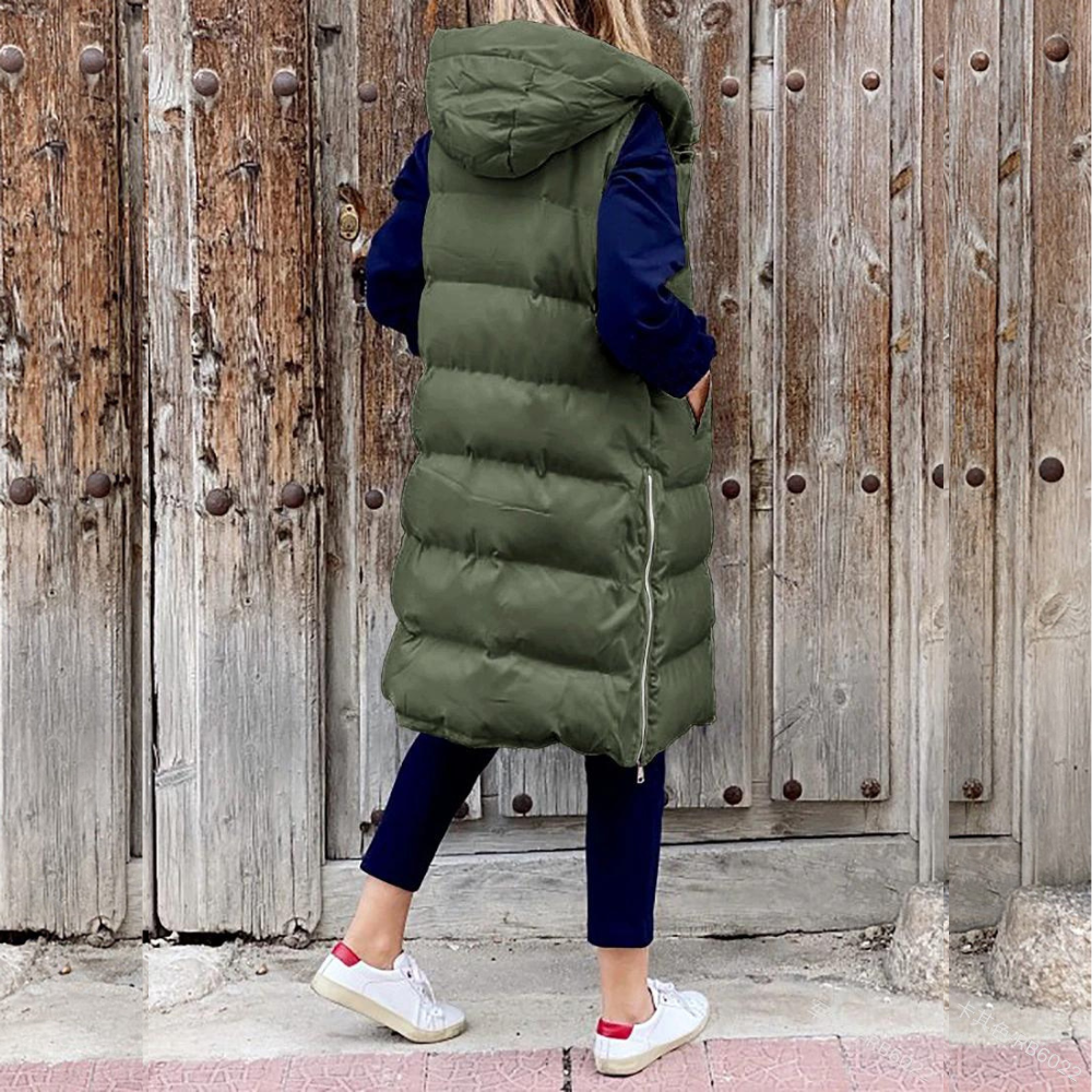 Arriane | Long Sleeveles Quilted Women's Vest with Hood