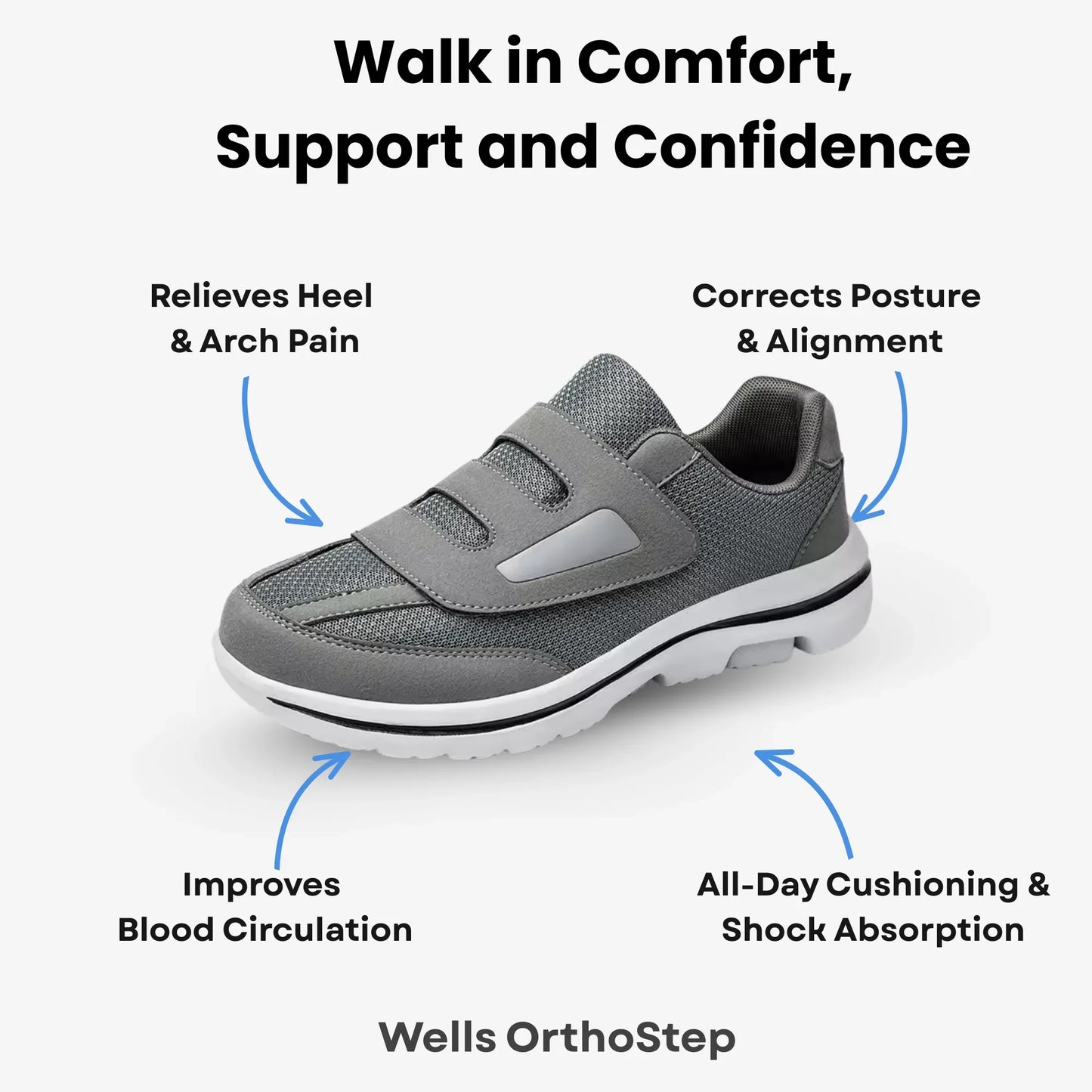 Wells OrthoStep  – Wide Toe Orthopedic Walking Shoes For Women