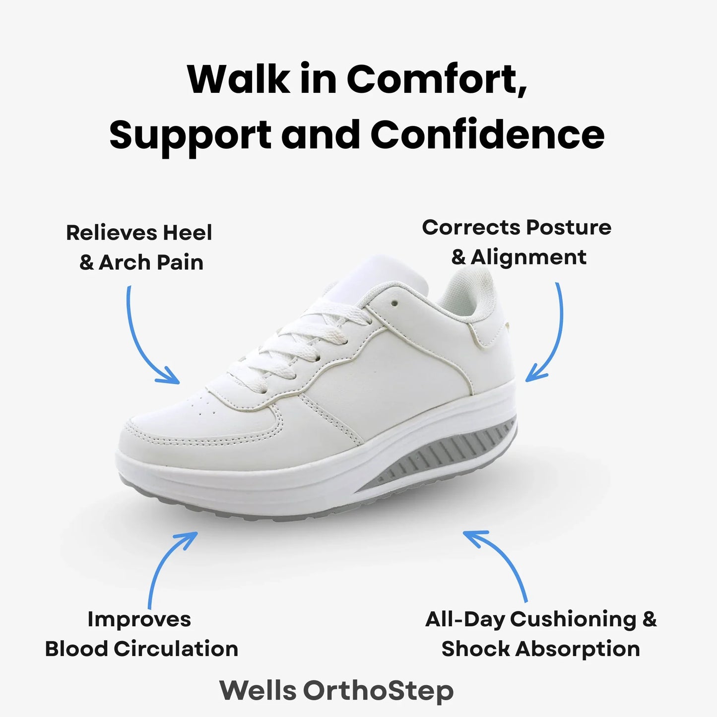 Wells OrthoStep - Breathable Comfort Mid-Top Shoes For Women