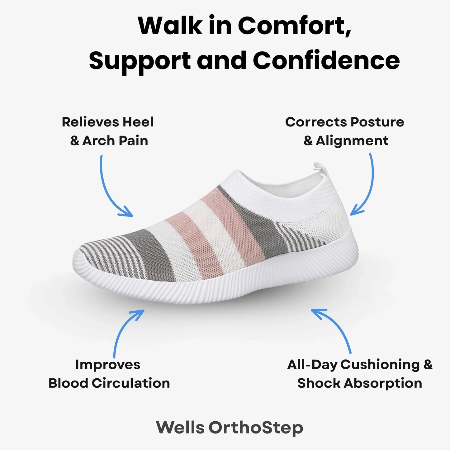 Wells OrthoStep - Breathable Comfort Knit Slip-On Shoes For Women