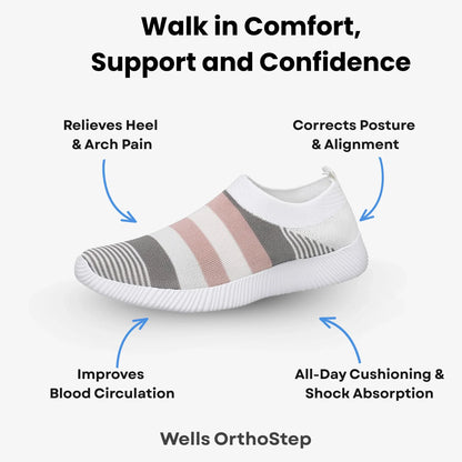 Wells OrthoStep - Breathable Comfort Knit Slip-On Shoes For Women