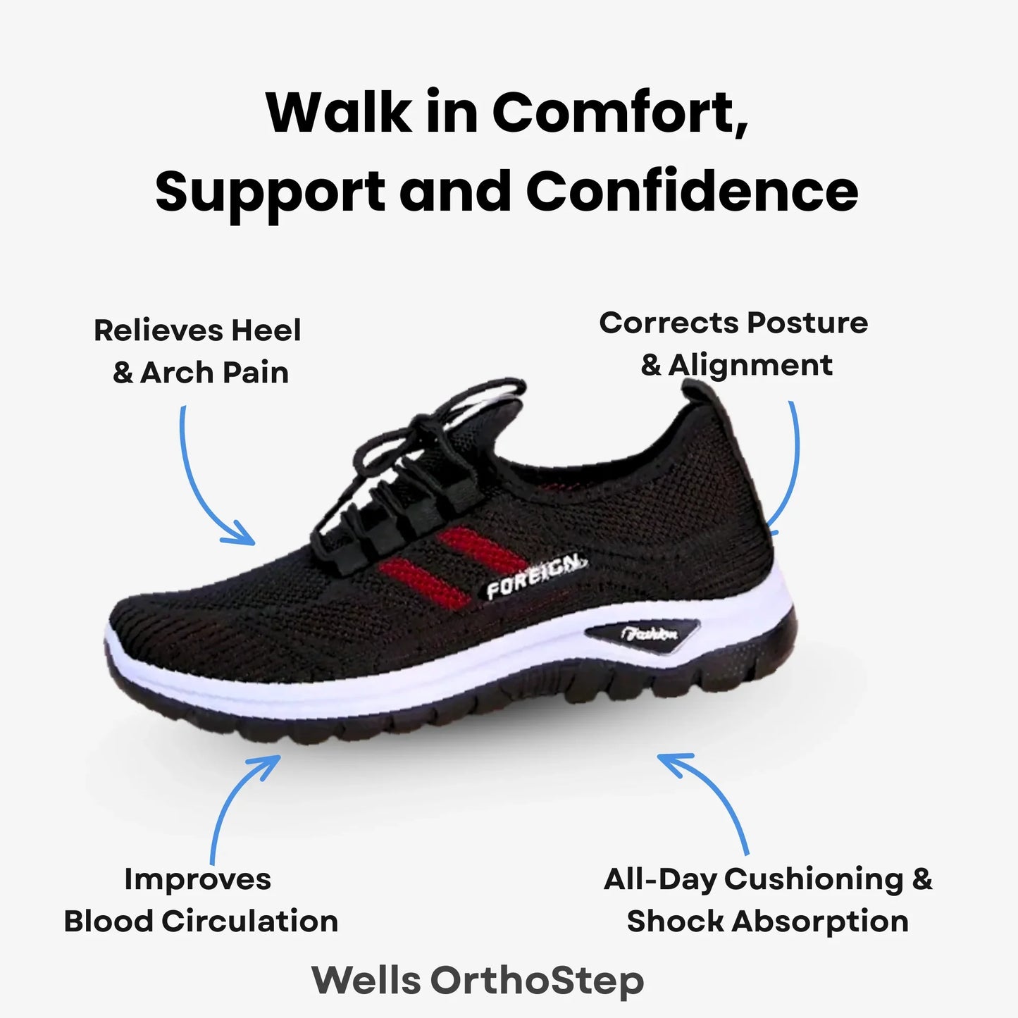 Wells OrthoStep - Breathable Lightweight Walking Shoes For Women