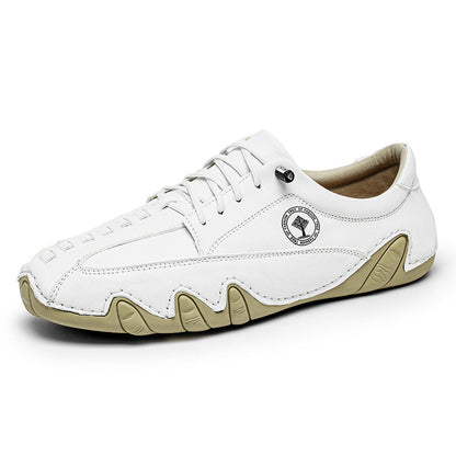 (⏰NOW ON: 53% OFF Independence Day Sale! 🔥)Mens Casual Shoes Summer Breathable Sneakers Loafers Walking Shoes Hand Made Lace-Up Leather Dress Flats Shoes for Driving Business Working Office