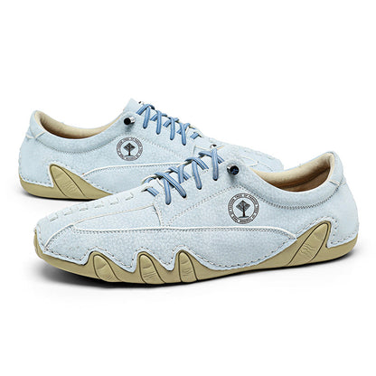 (⏰NOW ON: 53% OFF Independence Day Sale! 🔥)Mens Casual Shoes Summer Breathable Sneakers Loafers Walking Shoes Hand Made Lace-Up Leather Dress Flats Shoes for Driving Business Working Office