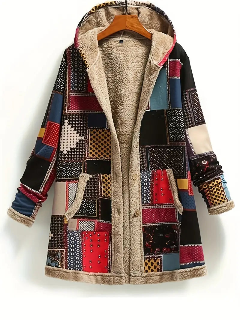 Vintage Patchwork Hooded Jacket